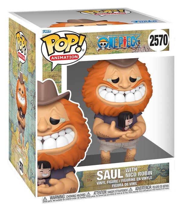 One Piece Super Sized POP! Animation Vinyl Figura Saul w/ Nico Robin 15 cm