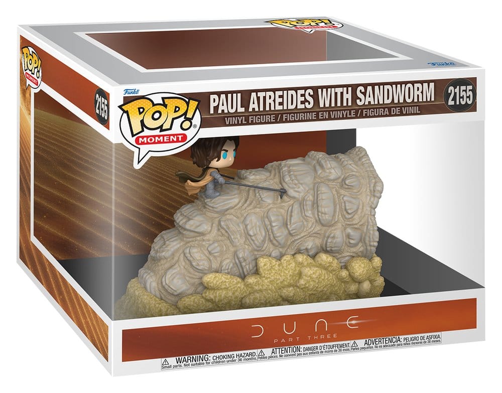 Dune: Part Three POP! Moment Vinyl Figuras Paul Atreides with Sandworm 9 cm