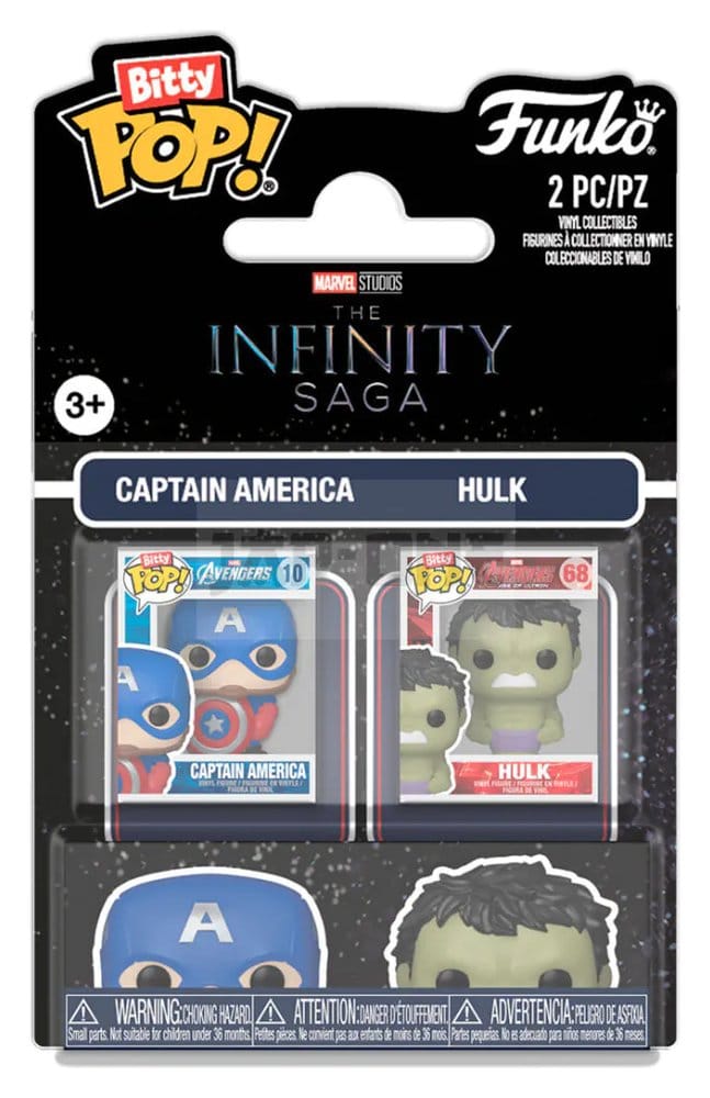 Marvel IS Pack de 2 Bitty POP! Vinyl Figuras Cap & Hulk 2 cm Frikytopia