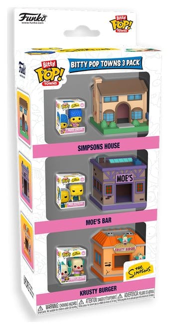 Los Simpson Bitty POP! Towns Vinyl Pack de 3 Figuras Springfield Frikytopia