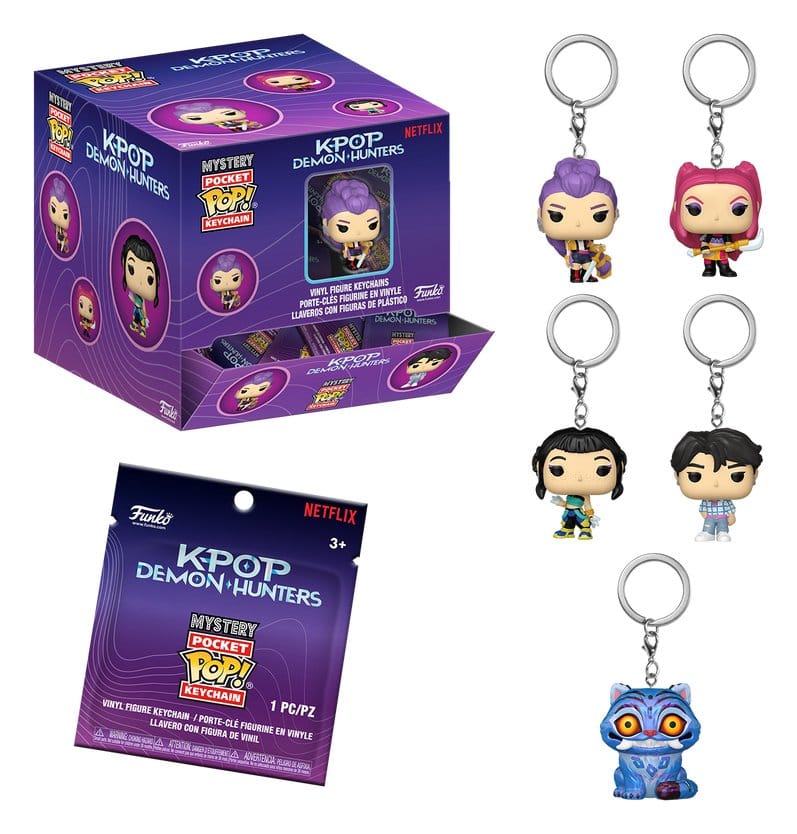 KPOP Demon Hunters POP! Porta-chaves Caixa Cega PDQ Expositor (12)