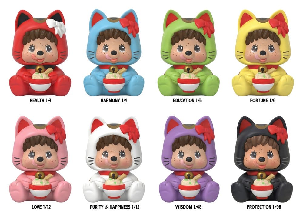 Monchhichi Rokimoto Figura Cup of Fun Lucky Cat Series Blind Box Display (6) Frikytopia