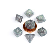 FanRoll Mini Pack de Dados Stardust Gray with Silver Numbers (7)