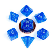 FanRoll Mini Pack de Dados Stardust Blue with Silver Numbers (7)