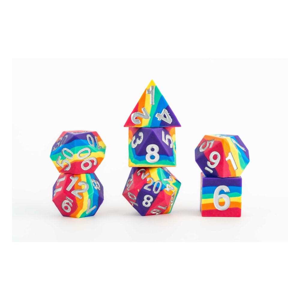 FanRoll Sharp Edge Silicone Pack de Dados Rainbow (7)