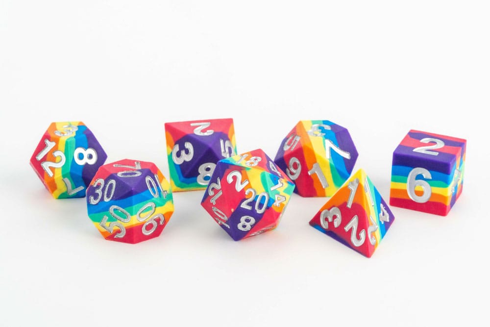 FanRoll Sharp Edge Silicone Pack de Dados Rainbow (7)