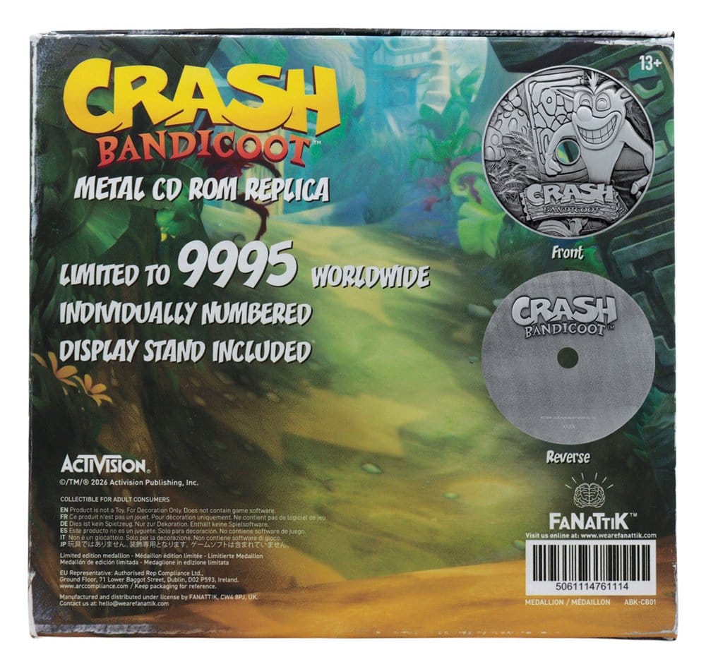 Crash Bandicoot Réplica Metal CD-ROM Collectible Limited Edition 11 cm