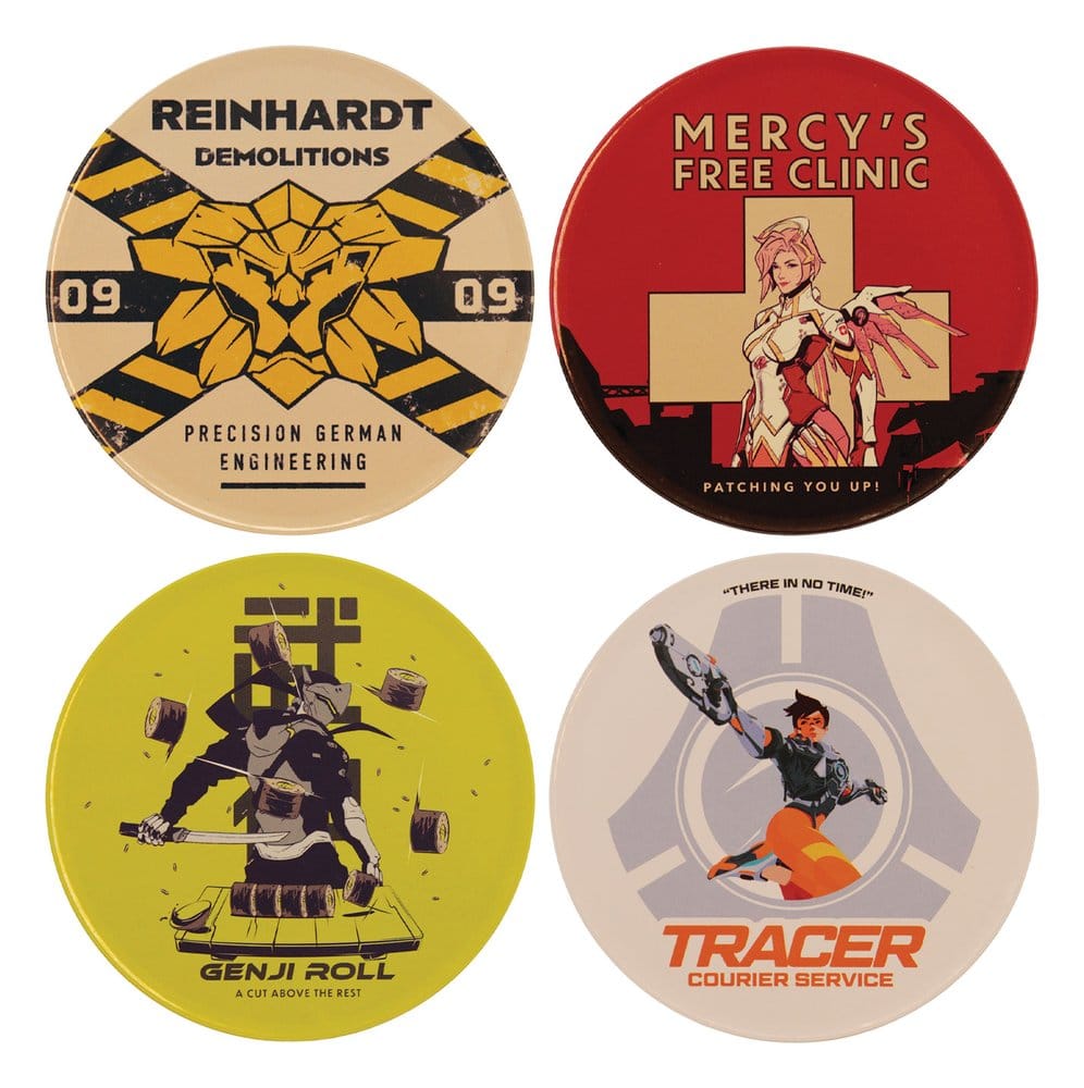 Overwatch Pack de 4 Posavasos de metal impreso Frikytopia