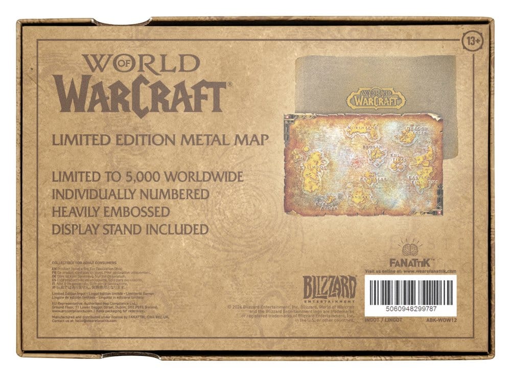 World of Warcraft Réplica Metal Map of Azeroth Limited Edition 12 x 18 cm
