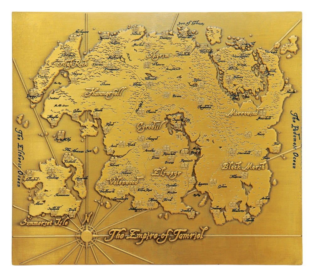 The Elder Scrolls Réplica Metal Map of Tamriel Limited Edition 15 x 13 cm Frikytopia