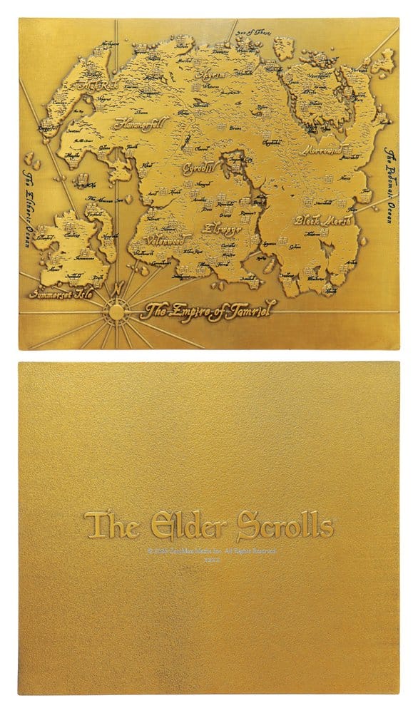 The Elder Scrolls Réplica Metal Map of Tamriel Limited Edition 15 x 13 cm