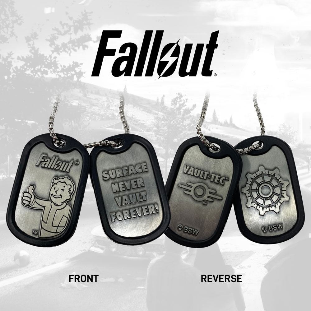 Fallout Chapas de Identificação com Porta-chaves Logo