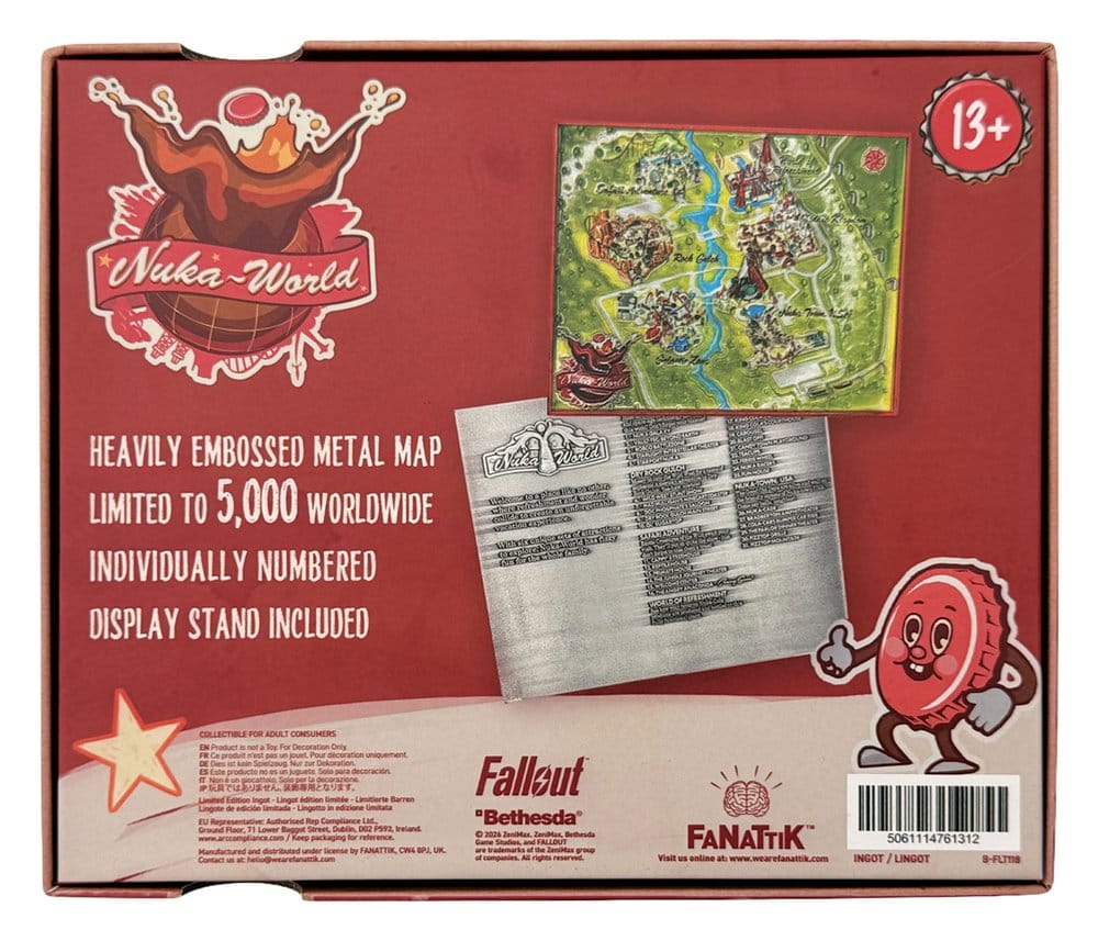 Fallout Réplica Metal Map Nuka-World Limited Edition 16 x 13 cm