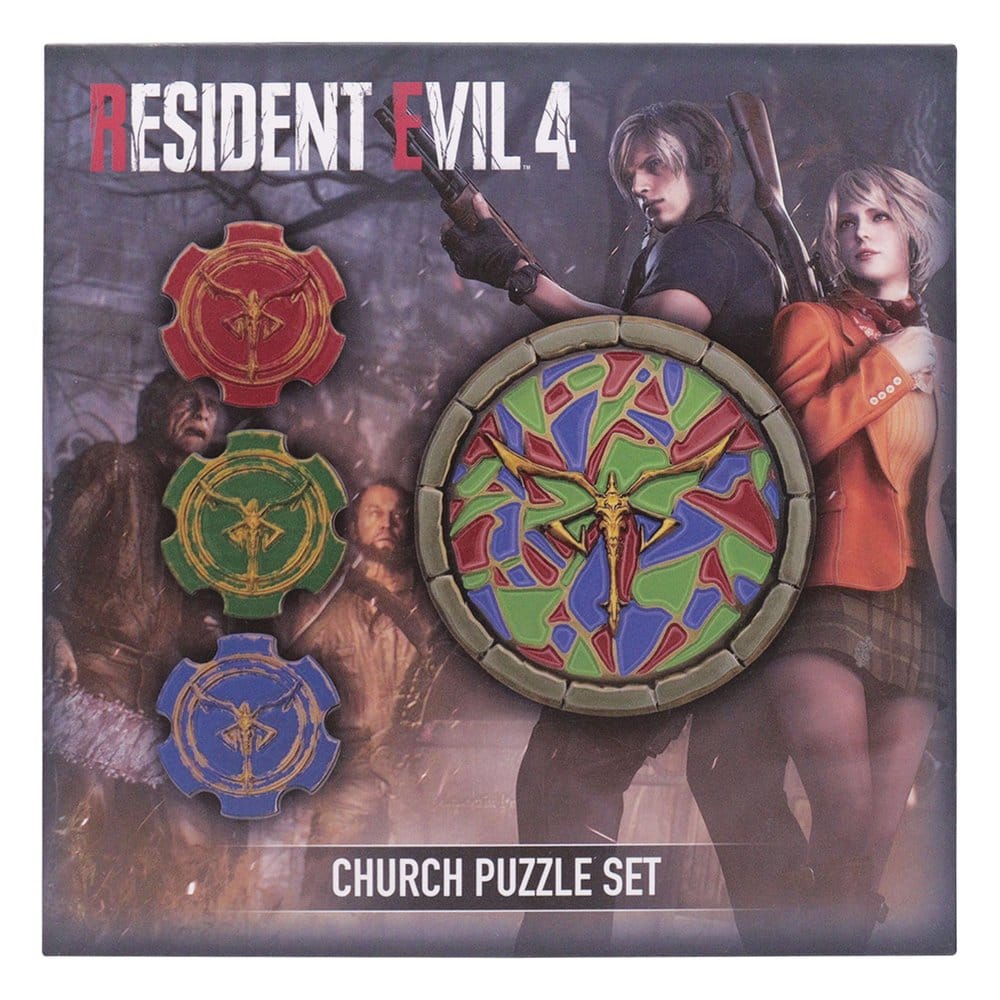 Resident Evil 4 Réplica Church Puzzle Medallion Set