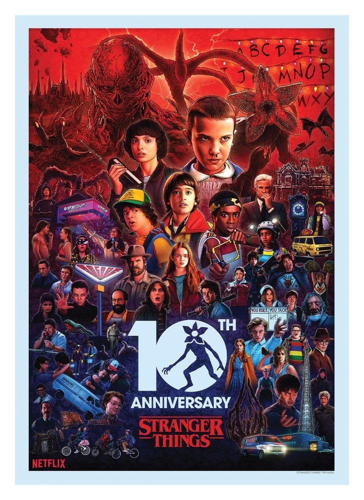 Stranger Things Litografia 10th Anniversary Limited Edition 21 x 42 cm