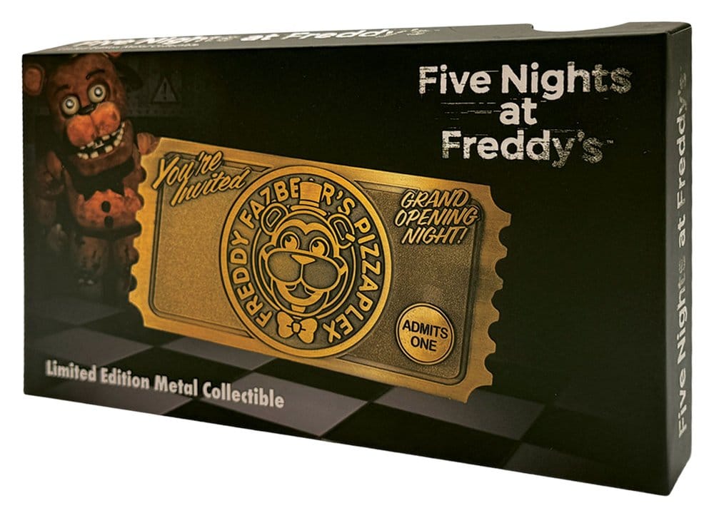 Five Nights at Freddy’s Réplica Pizzaplex Opening Night Ticket Limited Edition 16 x 8 cm