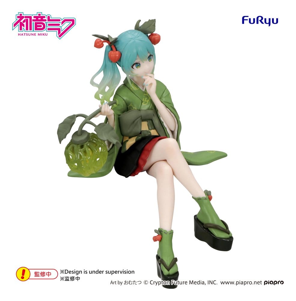 Hatsune Miku Figura PVC Noodle Stopper Flower Fairy Winter Cherry Green Color Ver. 15 cm