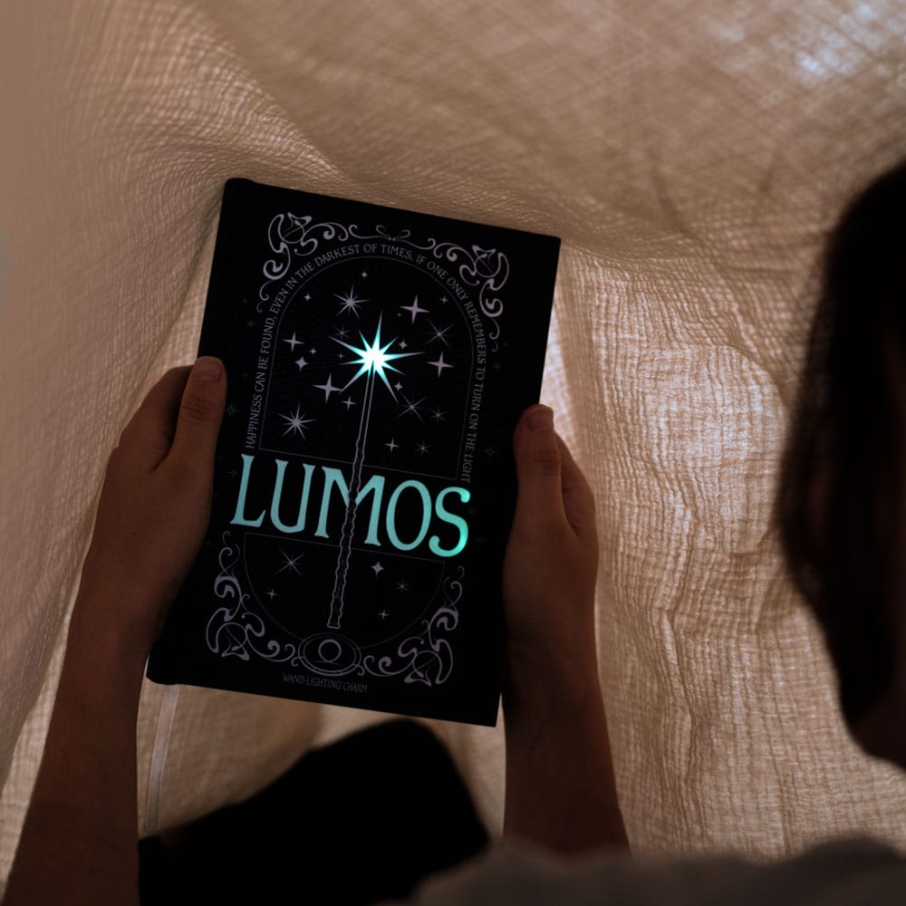 Cuaderno A5 premium led boligrafo Lumos Harry Potter