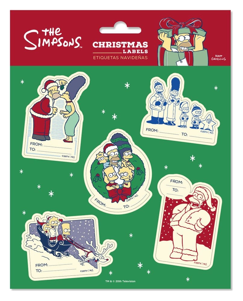 Los Simpson Etiquetas de Navidad Autoadhesivas Premium (10)
