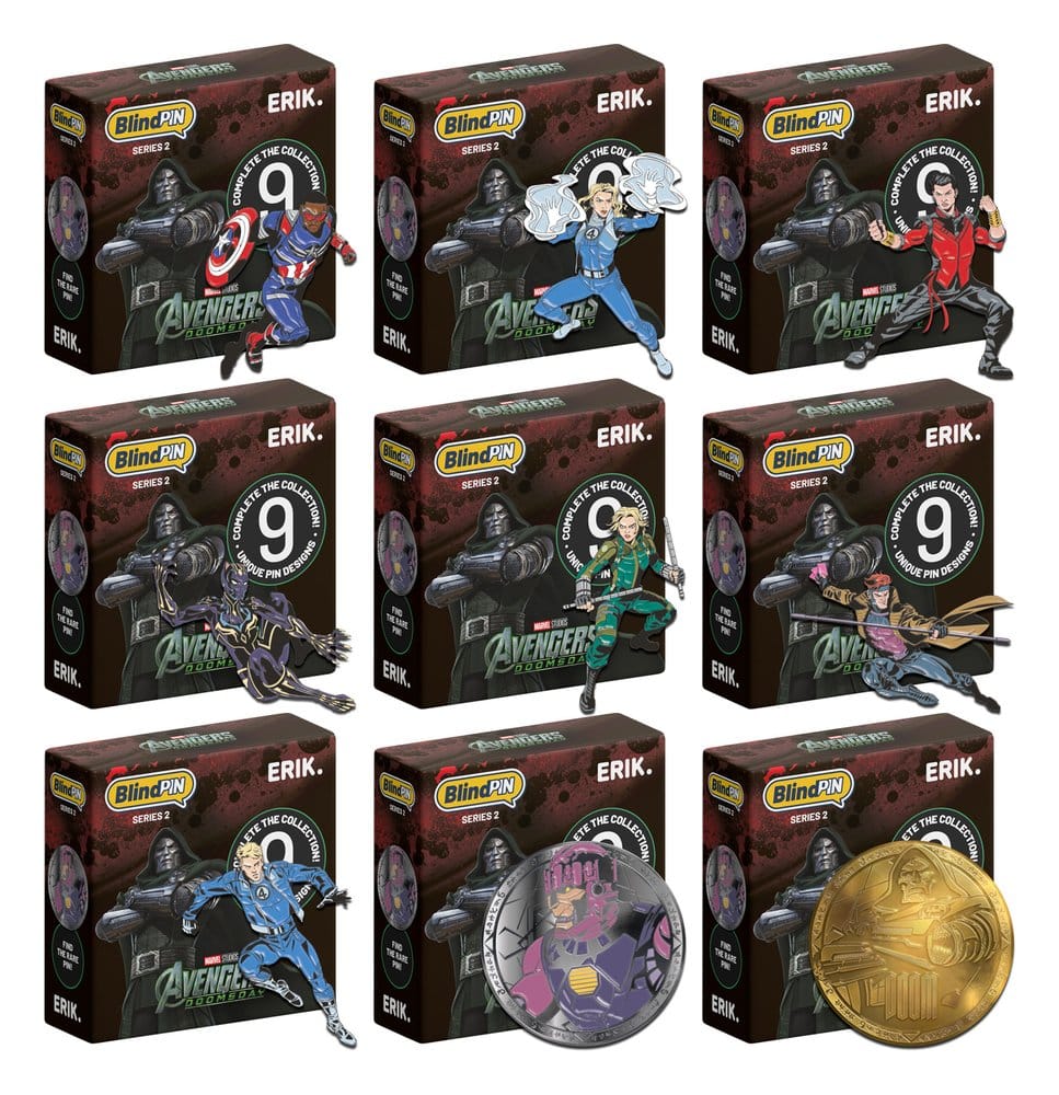 Marvel The Avengers Doomsday Mystery Pins Serie 2 Blind Box Expositor (24)