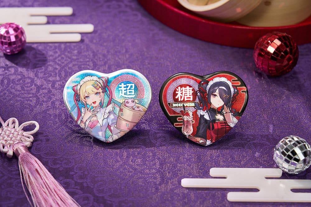 Needy Streamer Overload Needy Streamer Chinese Restaurant Series Heart-Shaped chapa OMGkawaiiAngel 7 x 6 cm
