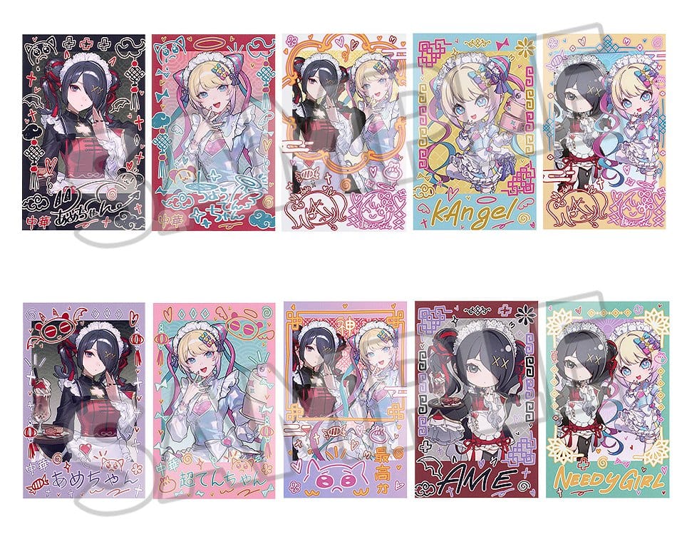 Cartas colecionáveis Needy Streamer Overload Needy Streamer Chinese Restaurant Series Collectible Instant Photo-Style 5 x 9 cm Blind Box Sortido (10)