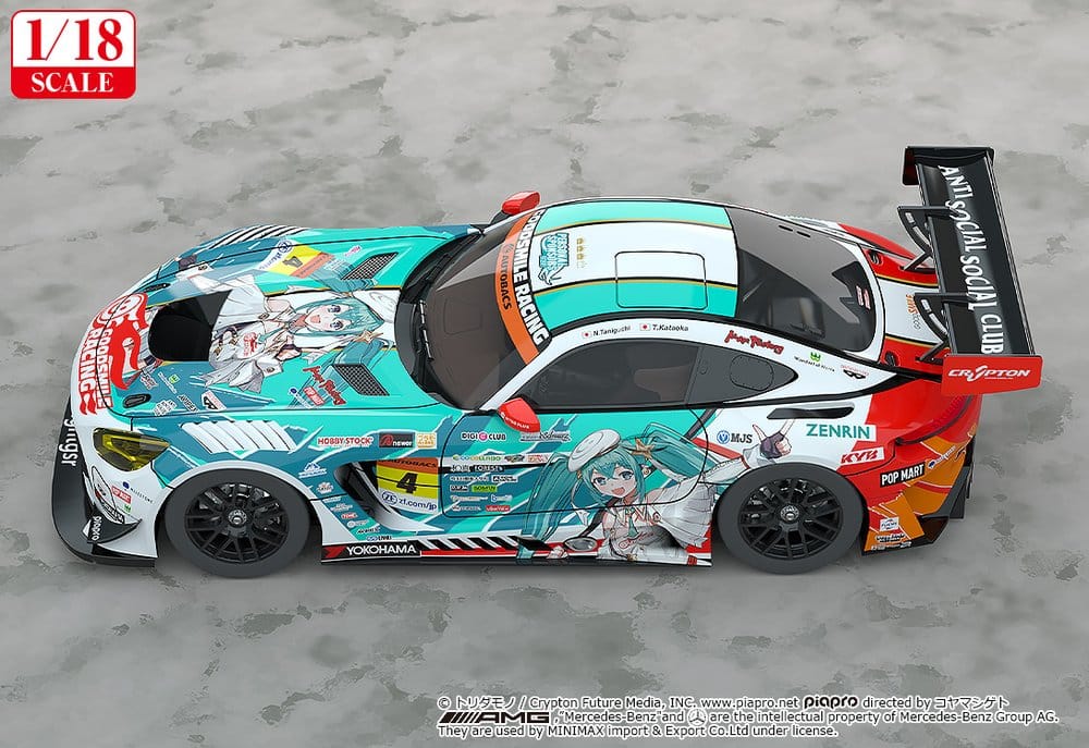 Hatsune Miku GT Project Vehículo 1/18 Good Smile Hatsune Miku AMG 2023 Season Opening Ver. 26 cm