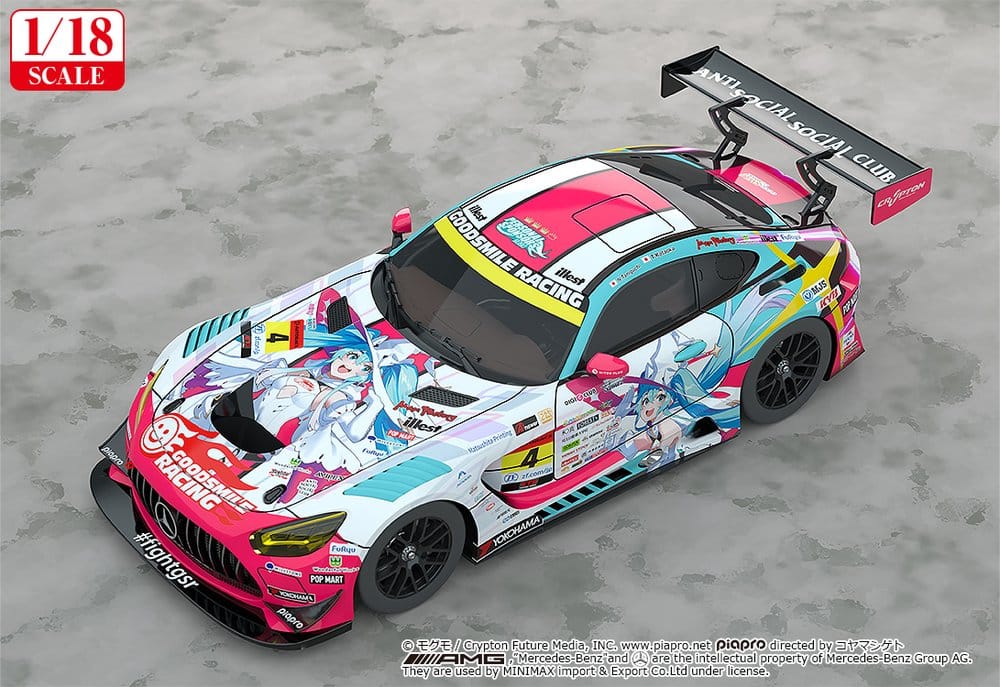 Hatsune Miku GT Project Vehículo 1/18 Good Smile Hatsune Miku AMG 2024 Season Opening Ver. 26 cm