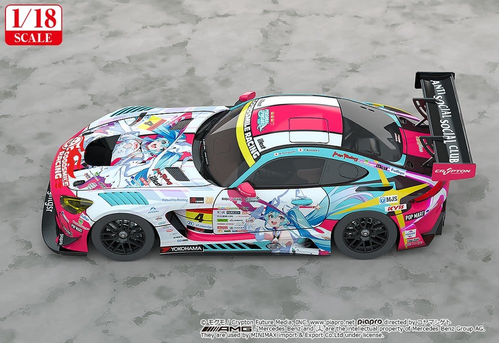 Hatsune Miku GT Project Vehículo 1/18 Good Smile Hatsune Miku AMG 2024 Season Opening Ver. 26 cm
