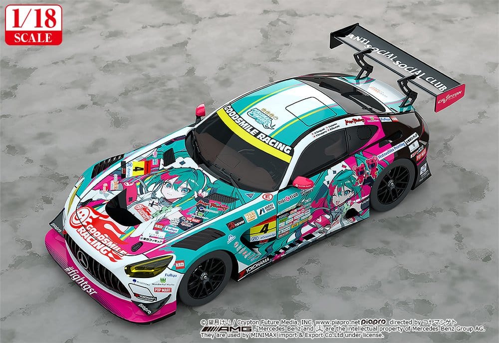 Hatsune Miku GT Project Vehículo 1/18 Good Smile Hatsune Miku AMG 2025 Season Opening Ver. 26 cm