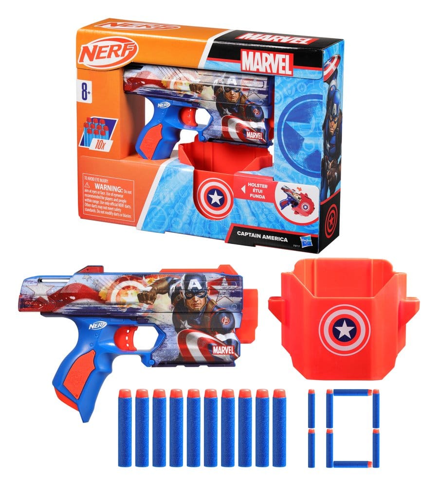 Marvel NERF Lançador de Dardos Captain America