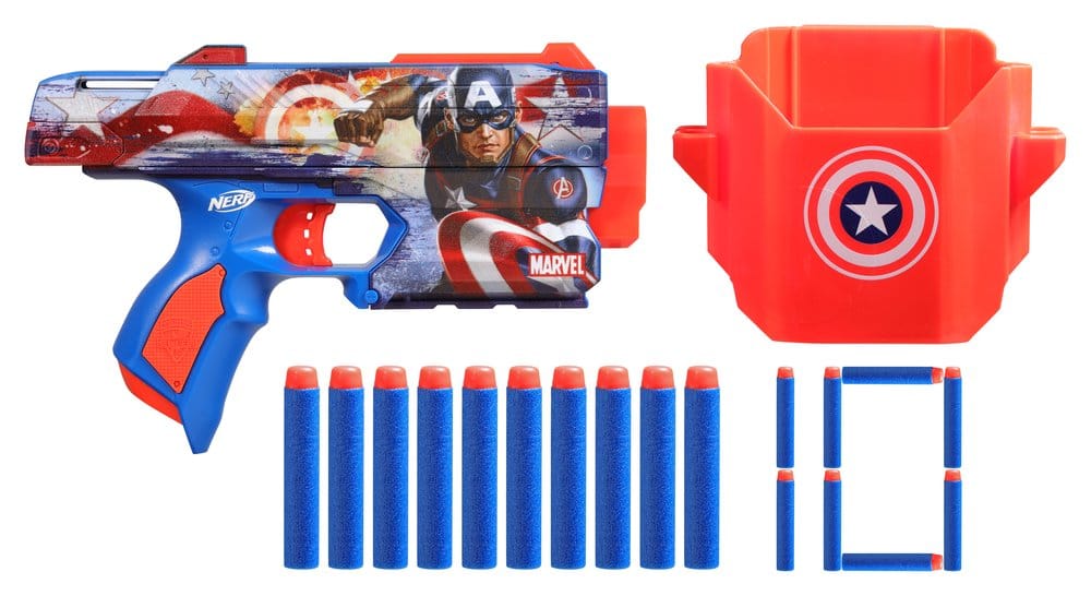 Marvel NERF Lançador de Dardos Captain America