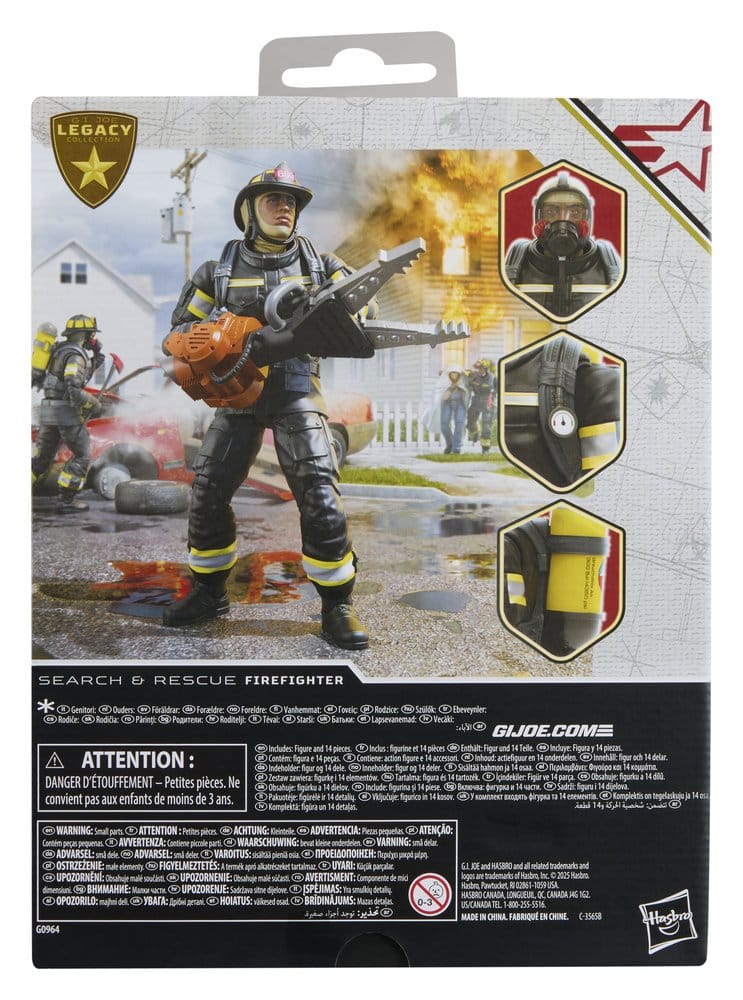 G.I. Joe Classified Series Legacy Collection Figura Search & Rescue Firefighter 15 cm