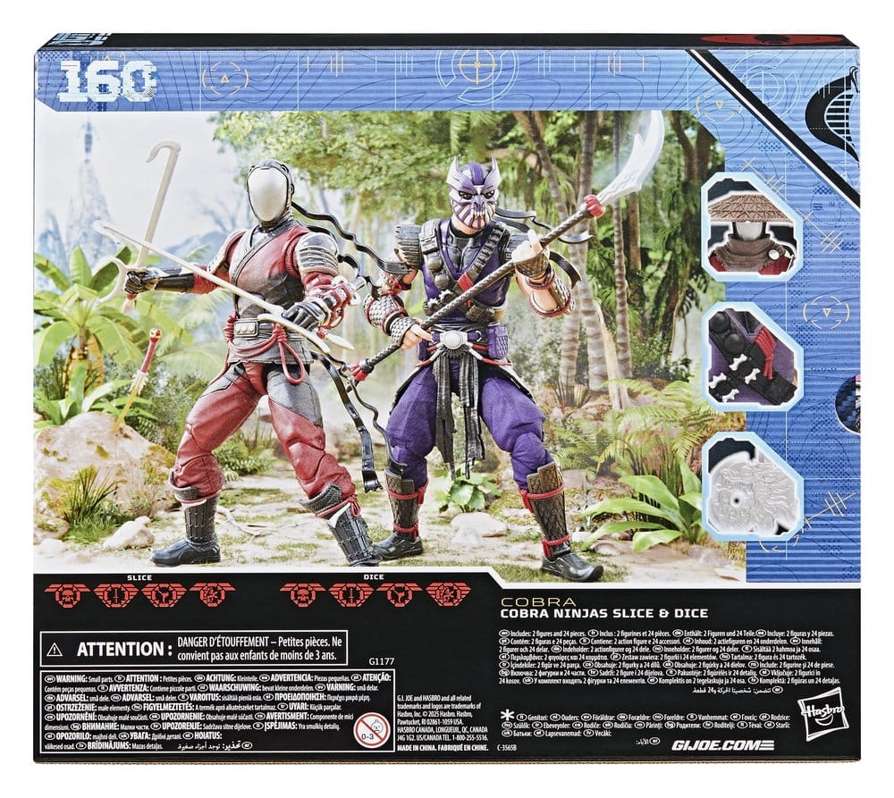 G.I. Joe Classified Series Pack de 2 Figuras #160 Cobra Ninjas Slice & Dice 15 cm