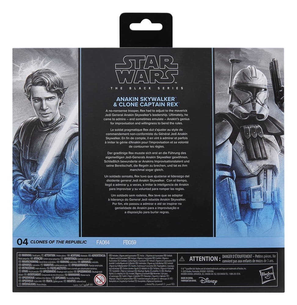 Pack de 2 figuras Star Wars Black Series Anakin Skywalker & Clone Captain Rex 15 cm