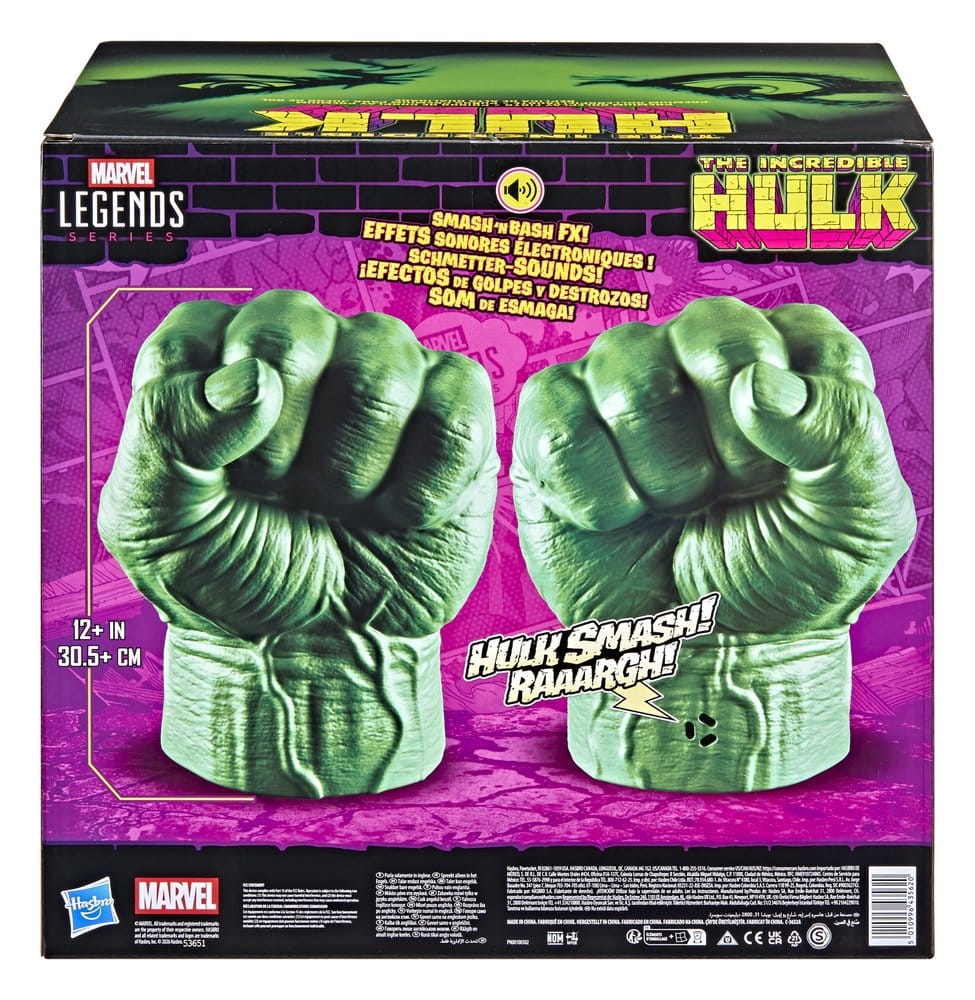 Replica hasbro marvel legends the incredible hulk puños electronicos 30.5cm