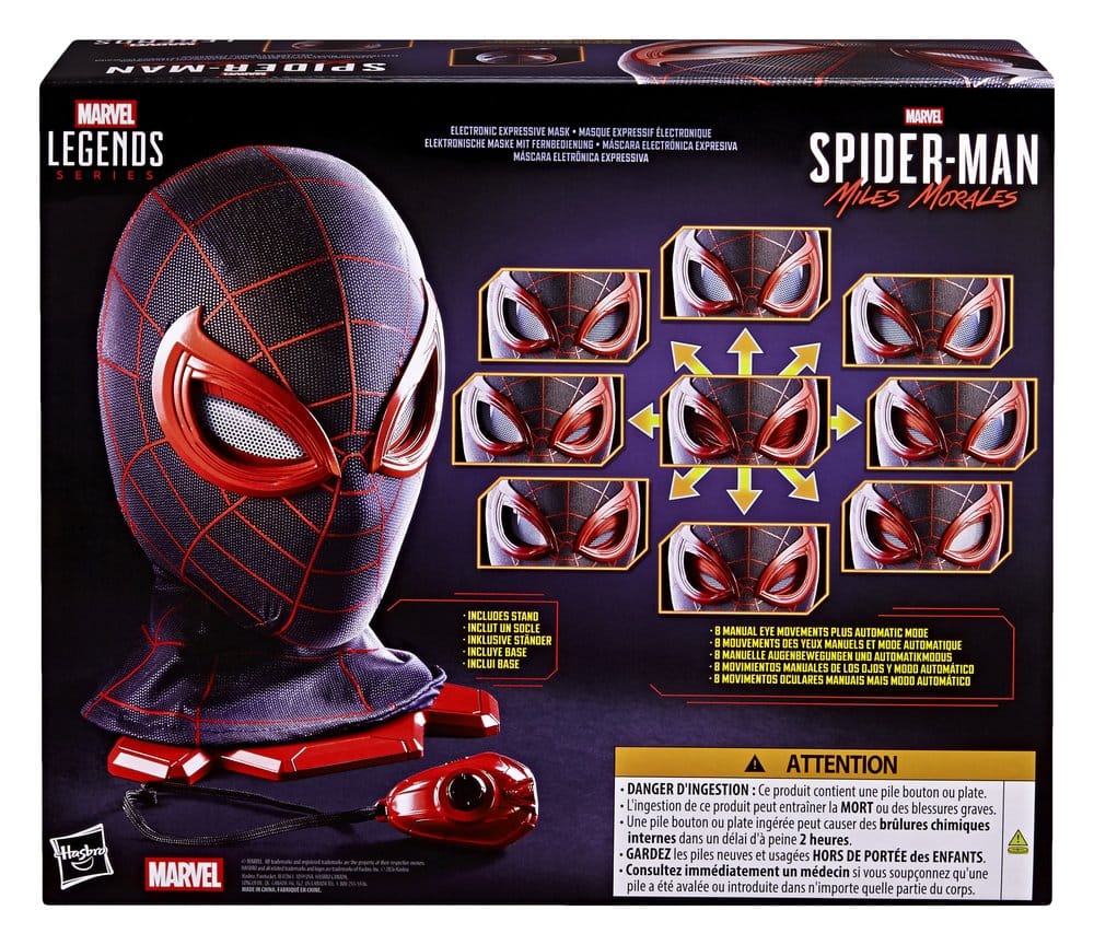 Spider-Man: Miles Morales Marvel Legends Máscara Eletrónica Expressiva