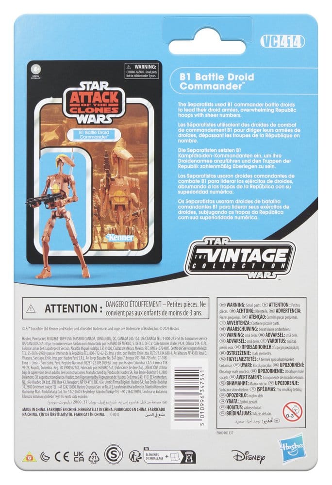 Star Wars Episode II Vintage Collection Figura B1 Battle Droid Commander 10 cm