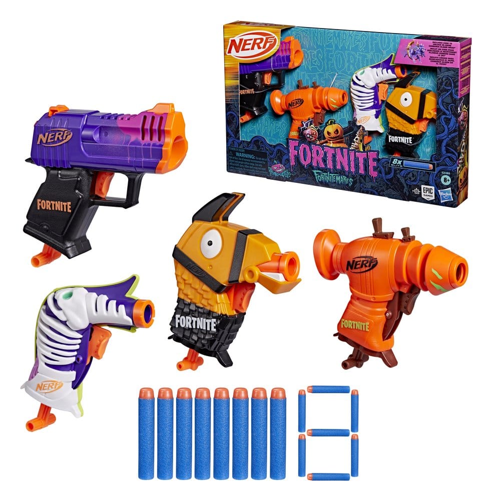 Fortnite NERF Pack de 4 Lançadores de Dardos Fortnitemares