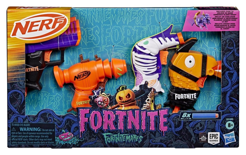 Fortnite NERF Pack de 4 Lançadores de Dardos Fortnitemares