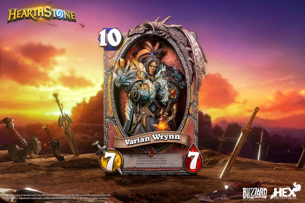Hearthstone Estatua 3D Art Frame Varian Wrynn 31 cm