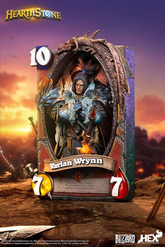 Hearthstone Estatua 3D Art Frame Varian Wrynn 31 cm