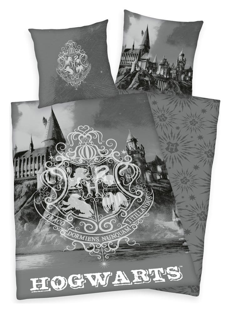 Harry Potter Roupa de Cama Hogwarts Gray 135 x 200 cm Frikytopia