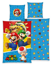 Pokémon Roupa de cama Super Mario (Mario, Luigi, Toad, Bowser) 135 x 200 cm