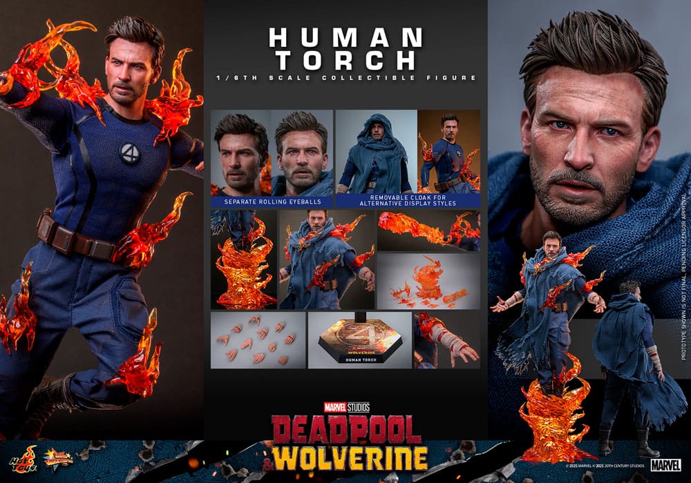 Deadpool & Wolverine Movie Masterpiece Figura 1/6 Human Torch 31 cm