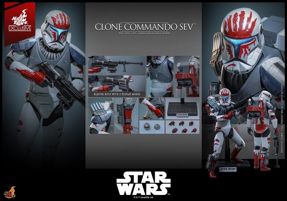 Star Wars: The Clone Wars Television Masterpiece Figura 1/6 Clone Commando Sev (Hot Toys Exclusive) 30 cm