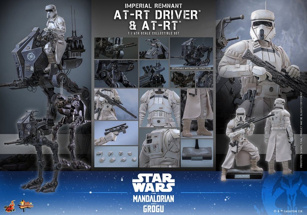 Star Wars: The Mandalorian & Grogu Movie Masterpiece Set de Figuras 1/6 Imperial Remnant AT-RT Driver & AT-RT 60 cm