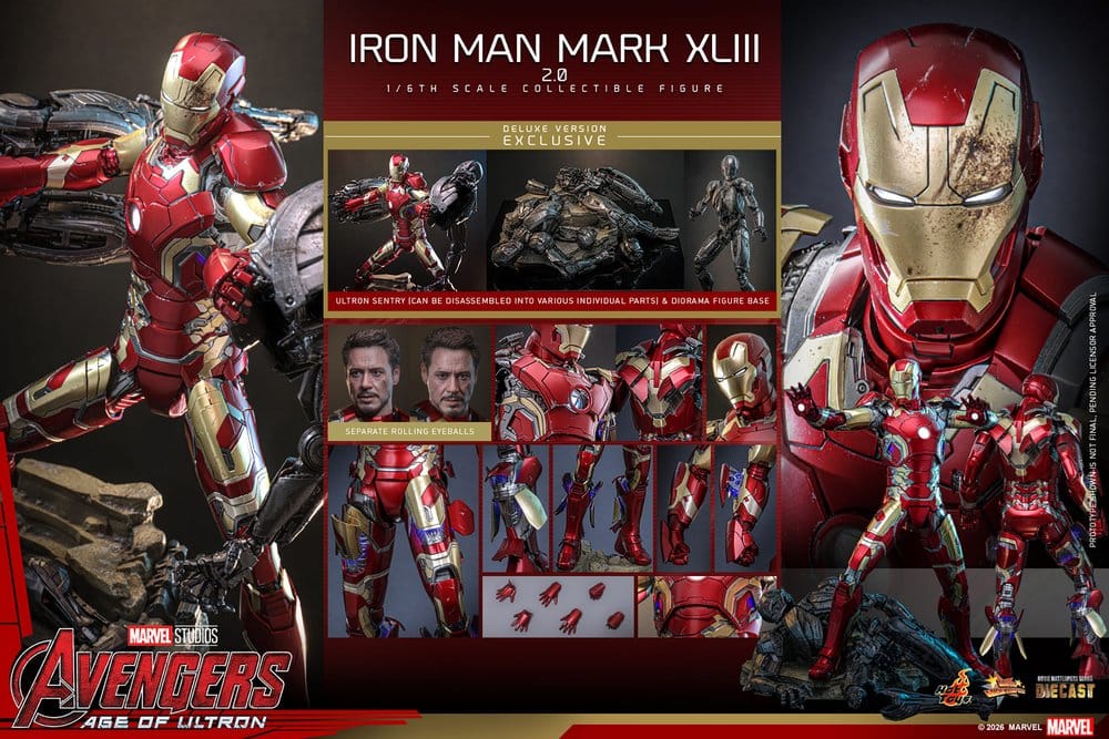Vengadores: La era de Ultrón Figura Movie Masterpiece Diecast 1/6 Iron Man Mark XLIII (2.0) (Deluxe Version) 32 cm