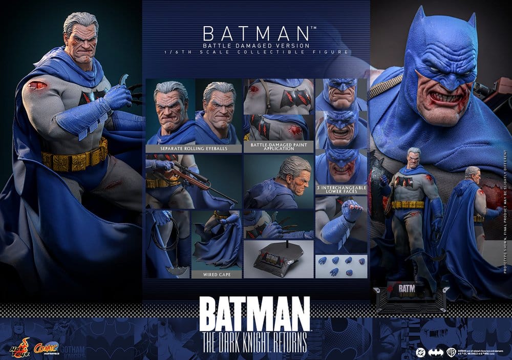 Batman: The Dark Knight Returns Figura Comic Masterpiece 1/6 Batman (Battle Damaged Version) 32 cm