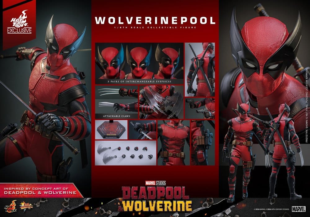 Deadpool & Wolverine Movie Masterpiece Figura 1/6 Wolverinepool Hot Toys Exclusive 31 cm